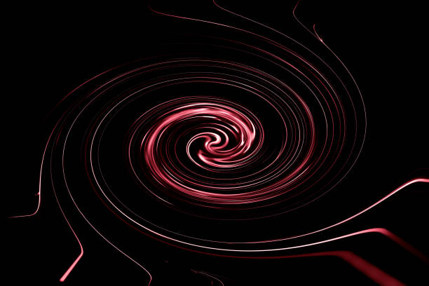 Digitally created background with red and green concentric spirals