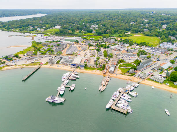istock Vineyard Haven Marthas Vineyard. Aerial drone photo 2165434253