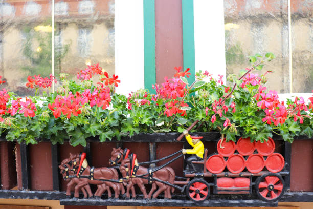 original flower pot with in a city park