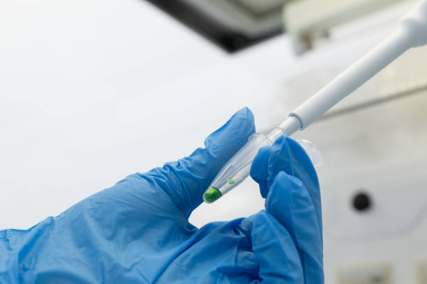 istock Dripping liquid from pipette into test tube in laboratory, closeup 2165440198