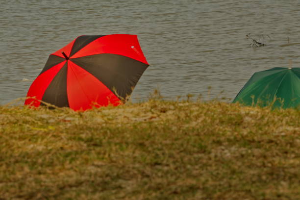Visitors colorful umbrellas were spotted  at Redang beach, West coast of Malaysia.