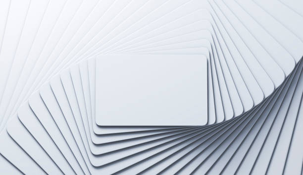 Rounded corners business card mock up for design template. 3d illustration.