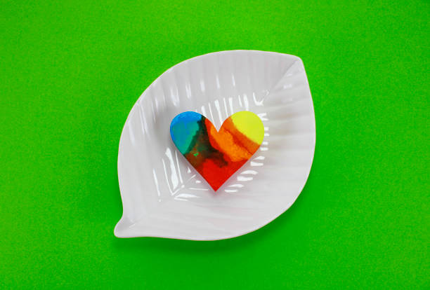 Colored Heart draw on white background