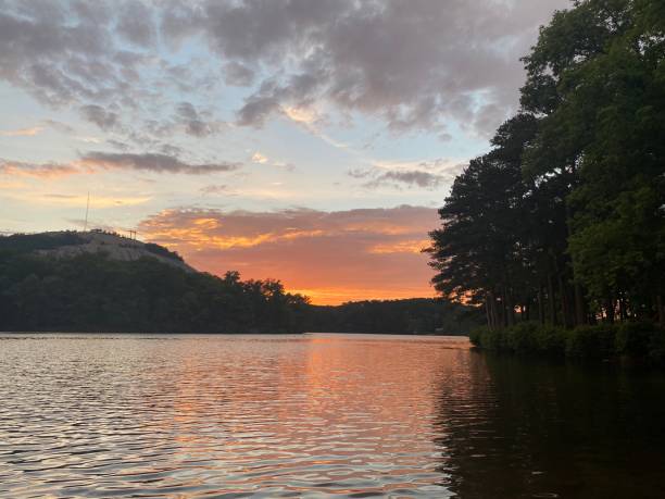 istock Sunset Over Stone Mountain Lake 2165446414