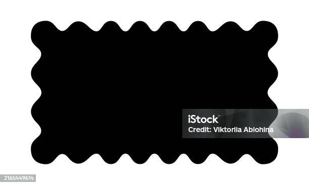 Wavy Rectangular Label Rectangular Shape With Wavy Borders Scalloped Rectangle Empty Text Box ...