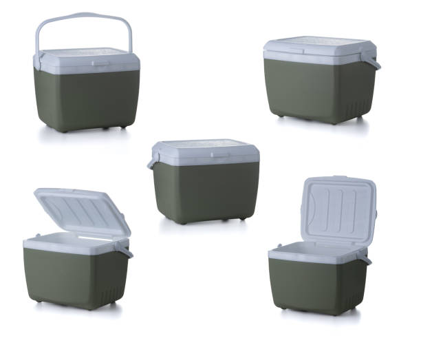 istock Green plastic cooler isolated on white background 2165465177