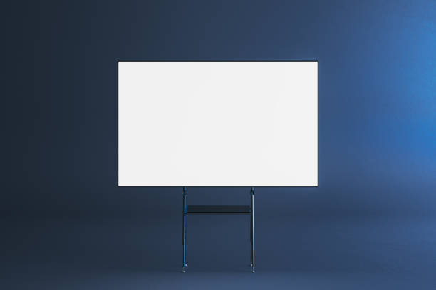 Projection Screen Hanging On Wall In Classroom