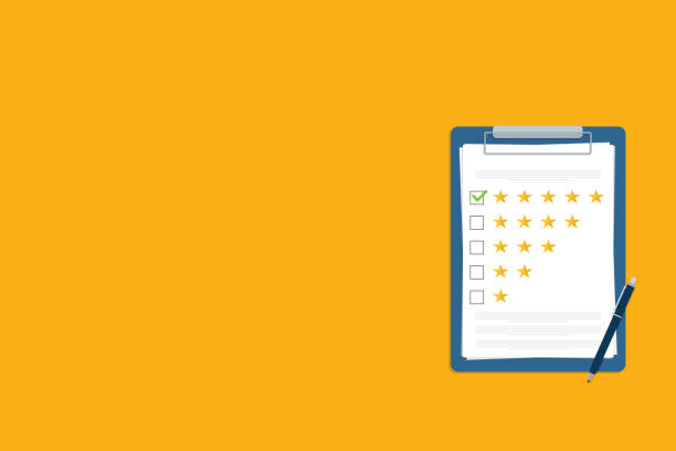 istock Evaluation or satisfaction feedback. 5 Star ratings to evaluate business or product. 2165472895