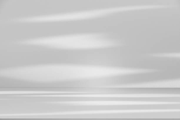 istock Studio style background wall decoration presentation uses white tones. with shadows cast from a nearby window, concept creating a decorative backdrop. 2165475159