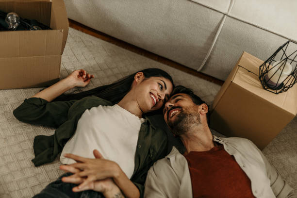 istock Relaxing after a moving in 2165478060