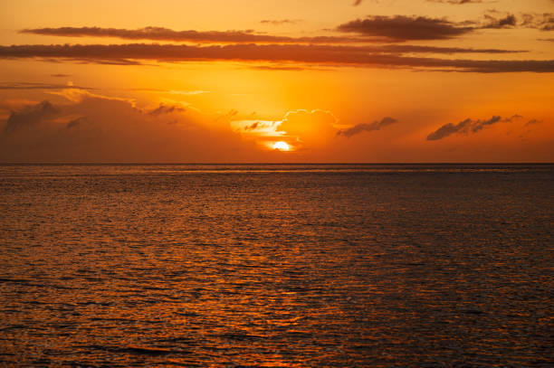 istock Beautiful sunrise over the tropical sea 2165478559