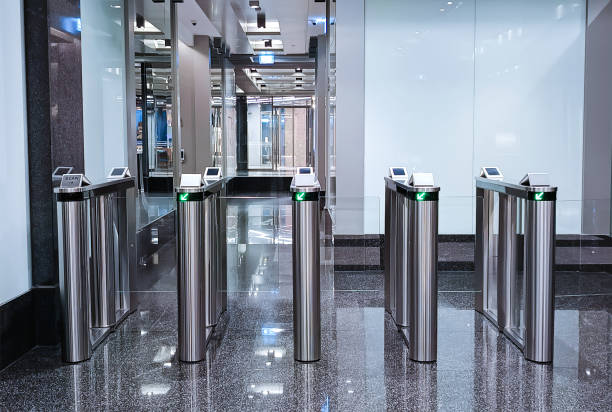 istock Flap barrier gate building entrance 2165480802