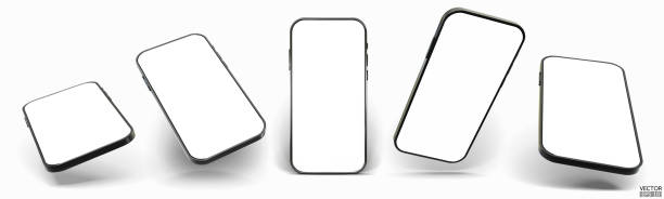 istock 3D smartphone mockup with white screen. Black mobile phone isolated on white background.3d vector illustration 2165482797