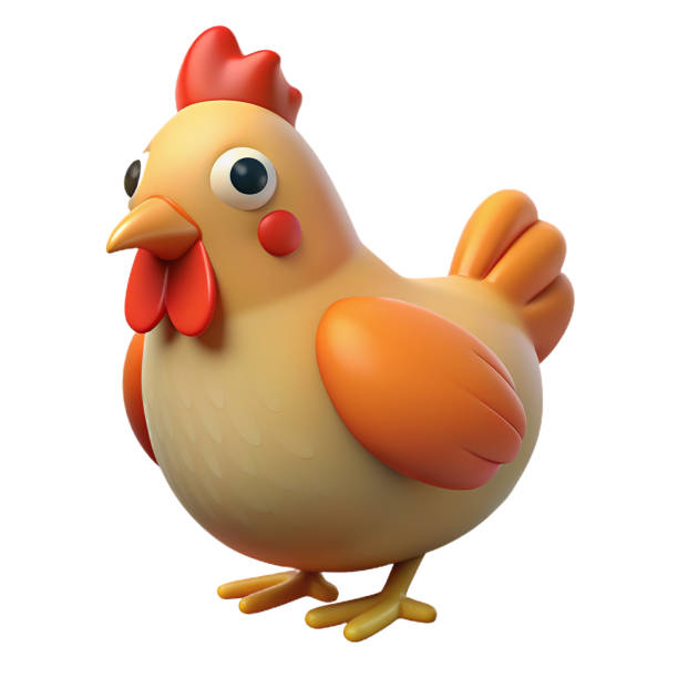istock 3D rendered cute isolated for colored chicken icon on a white background. concept - rural pets, farming 2165483344