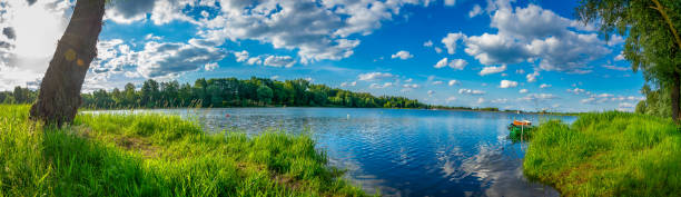 istock lake with interesting sky on a sunny day 2165483951