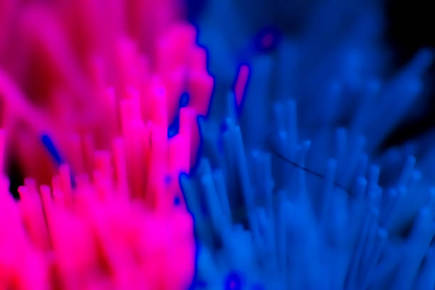 Abstract background texture plastic detail red and blue line pattern with noise
