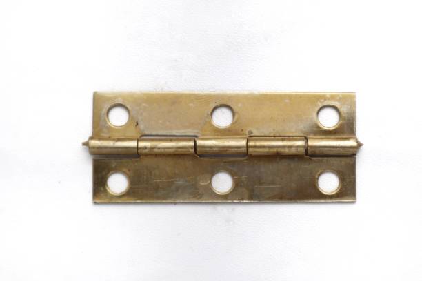 gold color window hinges isolated on white