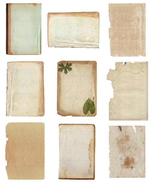 istock Vintage background of old ancient torn paper texture isolated 2165494608