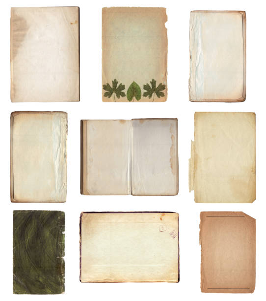 istock Vintage background of old ancient torn paper texture isolated 2165494632