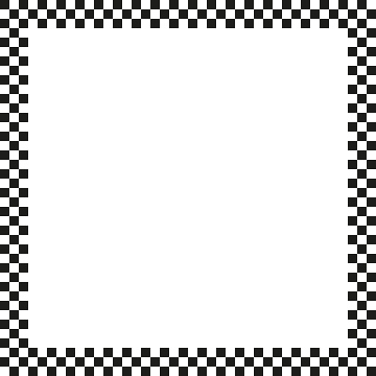 Checkerboard Border Frame Black And White Simple Square Pattern Vector ...