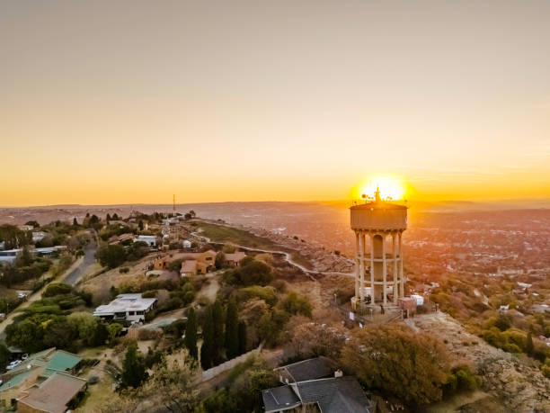 Sunset at Northcliff Tower in Johannesburg Eco Park which is a mountain side that gives an all round view of Johannesburg city.