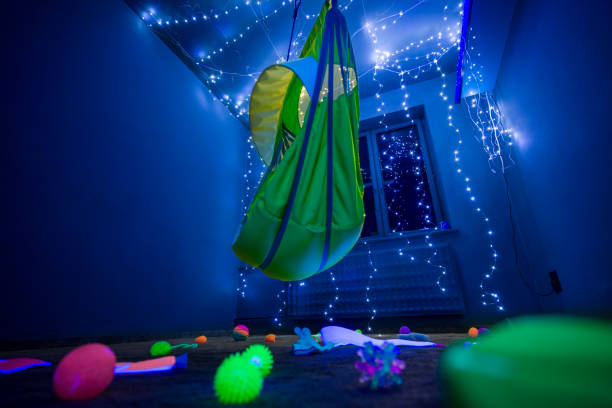 istock Snoezelen. Therapy sensory stimulating room. Soothing and stimulating environment, a form of sensory room. 2165514672