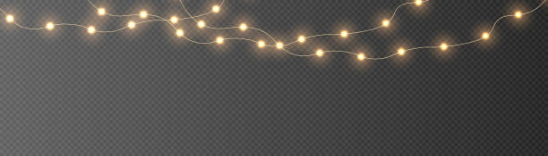 istock Festive Christmas gold garlands, dust, sparkle, and a star. Decorative element for greeting cards, invitations, backgrounds, business cards. Winter collection Christmas background. Light glow sparkl. 2165515036