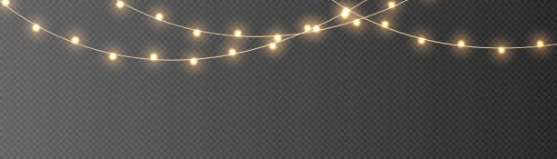 istock Festive Christmas gold garlands, dust, sparkle, and a star. Decorative element for greeting cards, invitations, backgrounds, business cards. Winter collection Christmas background. Light glow sparkl. 2165515061