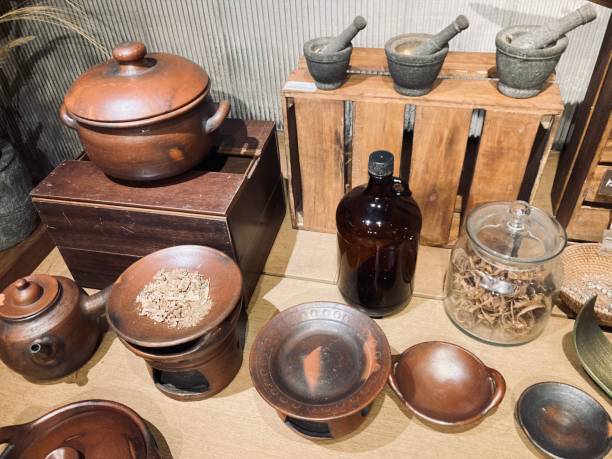 istock Pottery and mortar and pestle for spice container 2165521006