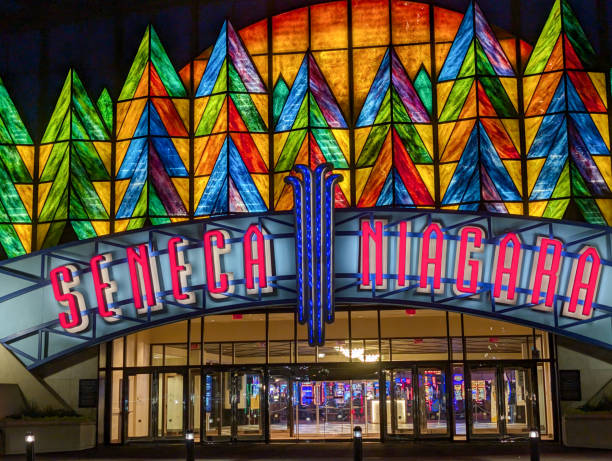 Niagara Falls, New York - August 05, 2024: Entrance to the Seneca Niagara Resort and Casino on 4th Street