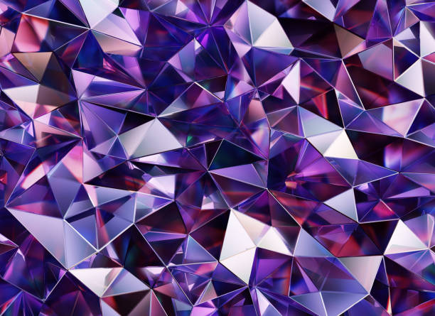 istock Luxury Abstract Realistic Purple Crystal Texture Reflection Close Up Background 3D rendering 2165522482