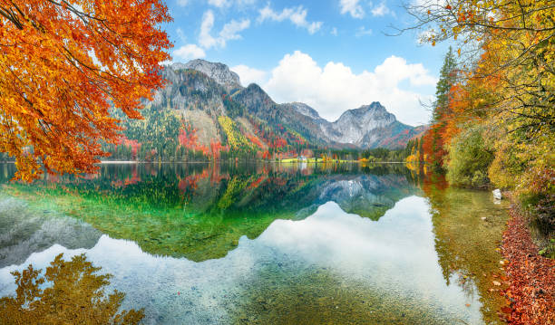 istock Captivating autumn scene of Vorderer Langbathsee lake. 2165524487