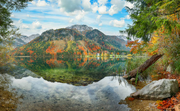 istock Captivating autumn scene of Vorderer Langbathsee lake. 2165524865