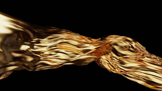 istock 3d render loop of floating golden silk curls against a black background 2165524873
