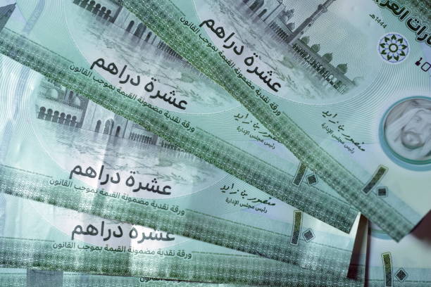 istock Close up Dirhams currency, AED, Bank note and coins, United Arab Emirates 2165526907
