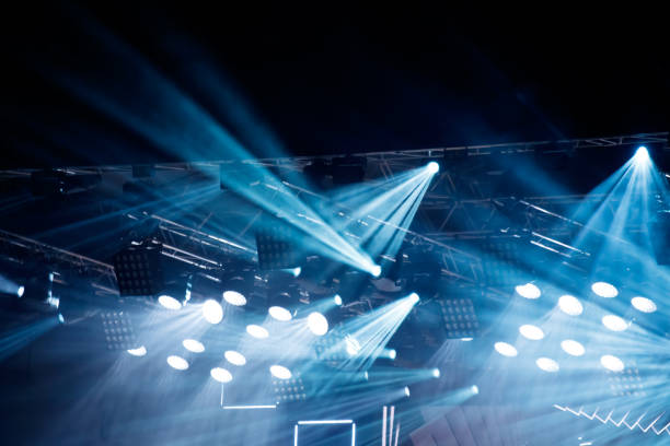 istock Blue light at a concert. Abstract background 2165534376