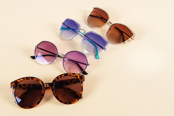 istock Different sunglasses on yellow background. Summer banner. Copy space. 2165536431