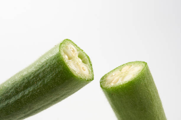 istock Japanese summer vegetable, okra on white background 2165537271