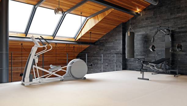 istock home gym room in the attic 2165538720