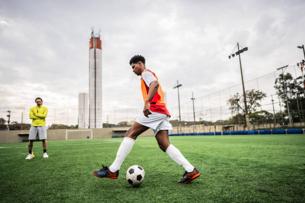 istock Soccer player during training on the football field 2165540814
