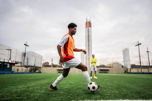 istock Soccer player during training on the football field 2165540830