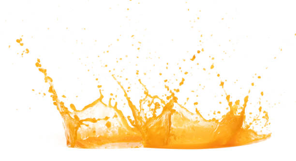 istock Orange Mango Juice pouring and splash as crown water. Orange Mango Juice explode bubble splash in mid air. Orange juice element water. White background isolated photography 2165540993
