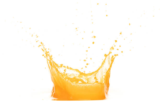 istock Orange Mango Juice pouring and splash as crown water. Orange Mango Juice explode bubble splash in mid air. Orange juice element water. White background isolated photography 2165541009