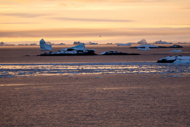 istock Sunset in Antarctica. Golden hours 2165541055