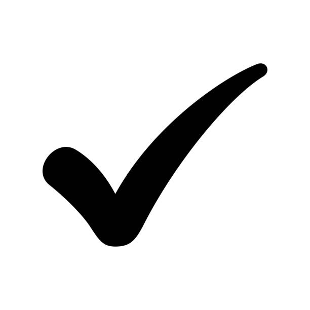 illustrazioni stock, clip art, cartoni animati e icone di tendenza di set di icone con segno di spunta semplice - segno di spunta