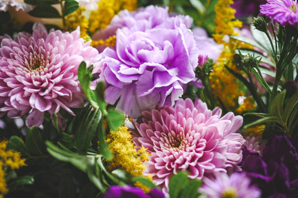 Detail of old bouquet of flowers, romantic gift