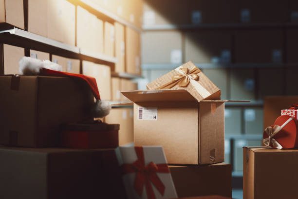 istock Christmas gifts at the warehouse 2165544861