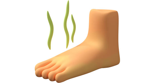 3D Cartoon Smelly Foot Illustration.