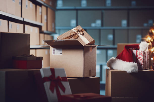 istock Christmas gifts at the warehouse 2165546676