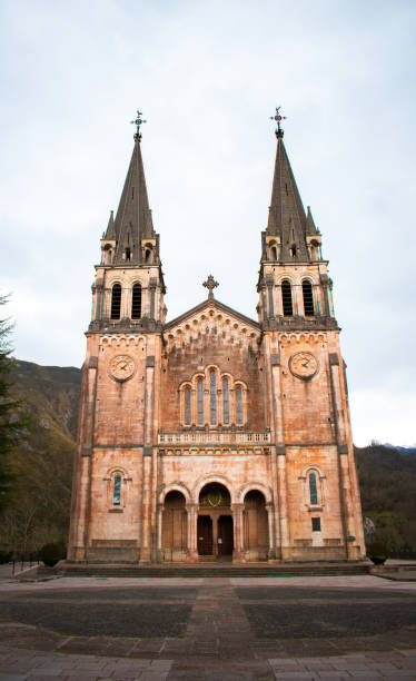 istock Monastery of Covadonga surrounded by mountains 2165548619